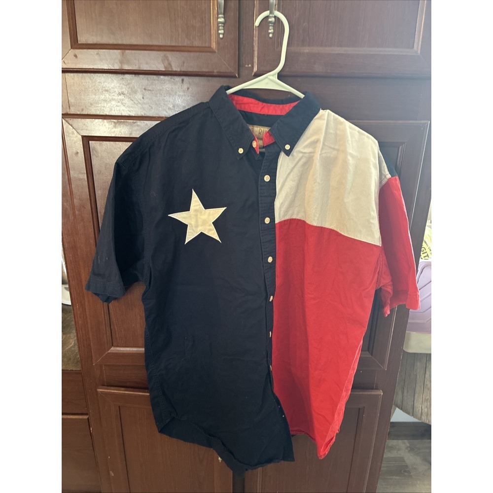 sun river mens shirts large short sleeve button up red white and blue